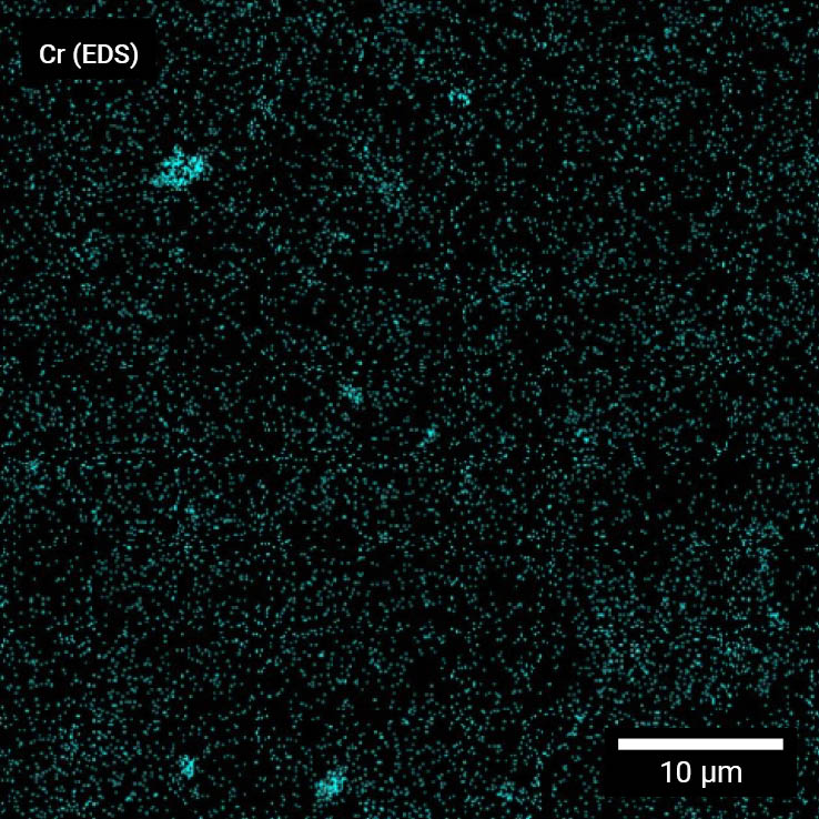 Metallanalyse der Graphitanodenoberfläche mit EDS-Mapping