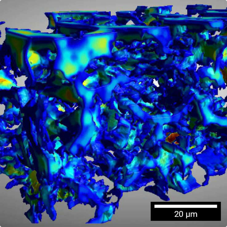 Berechnung der Porosität von Graphitanoden aus FIB-SEM-Daten