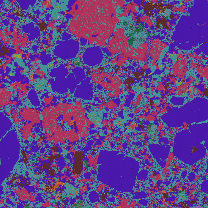 Phasenkarte von Quarzporphyr mit TESCAN TIMA