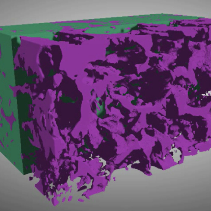 Visualisierung der Porosität von Graphitanoden anhand von 3D-FIB-SEM-Tomographiedaten